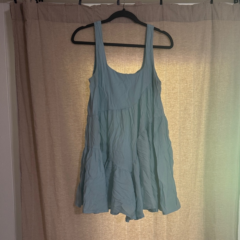 Princess Polly Light Blue Tiered Mini Dress